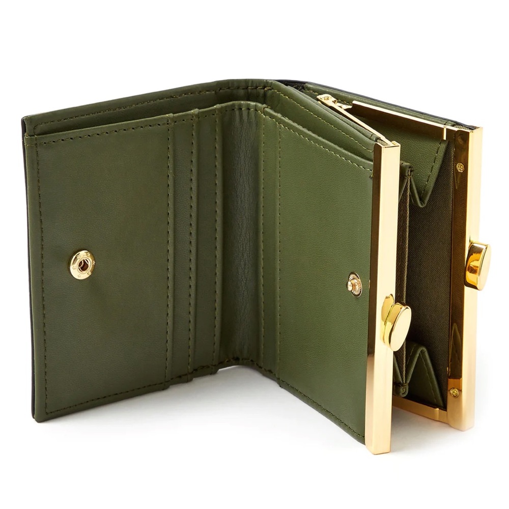 Accessorize London
Women's Faux Leather Clip
Frame Bella Wallet - olive | NWT - Picture 4 of 15